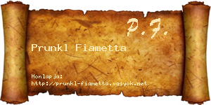 Prunkl Fiametta névjegykártya